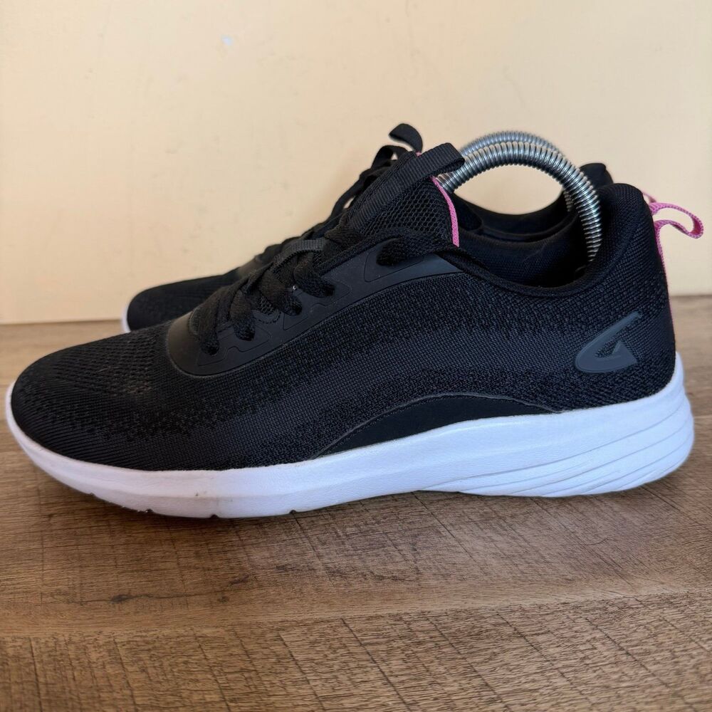 Geers Women’s Athletic Walking Shoes Black Knit Sneakers Size 10 Lightweight